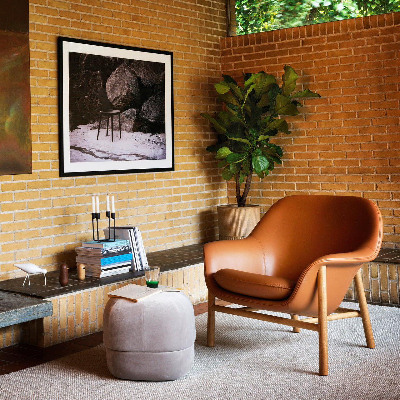 Drape Lounge Chair: Low + Wood Base