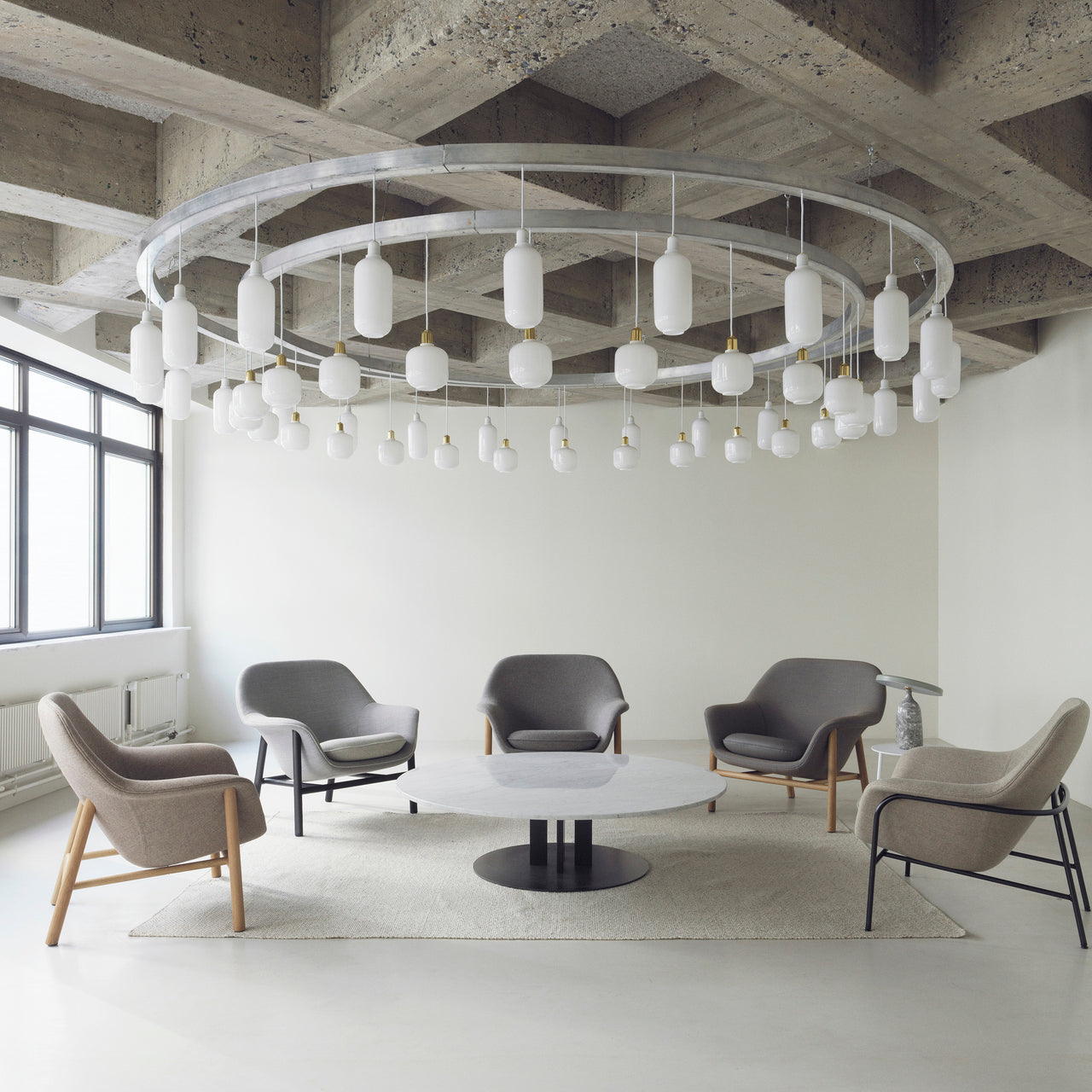 Drape Lounge Chair: Low + Wood Base