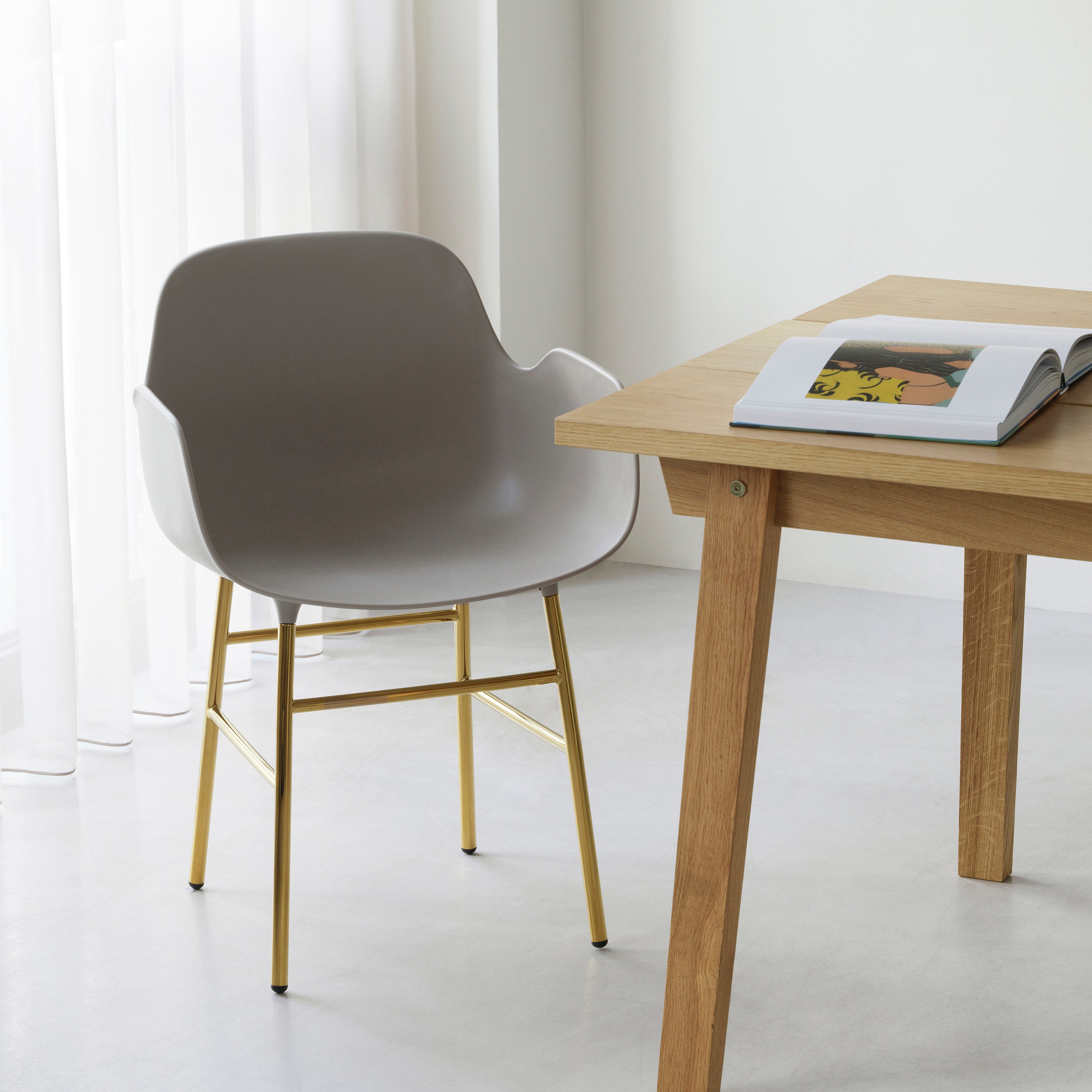 Form Armchair: Brass