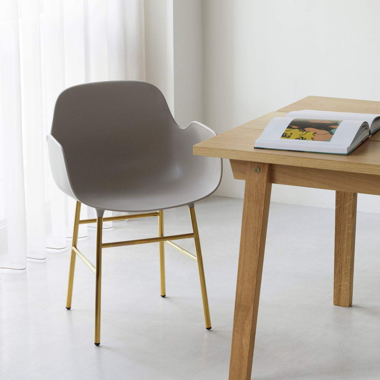 Form Armchair: Brass
