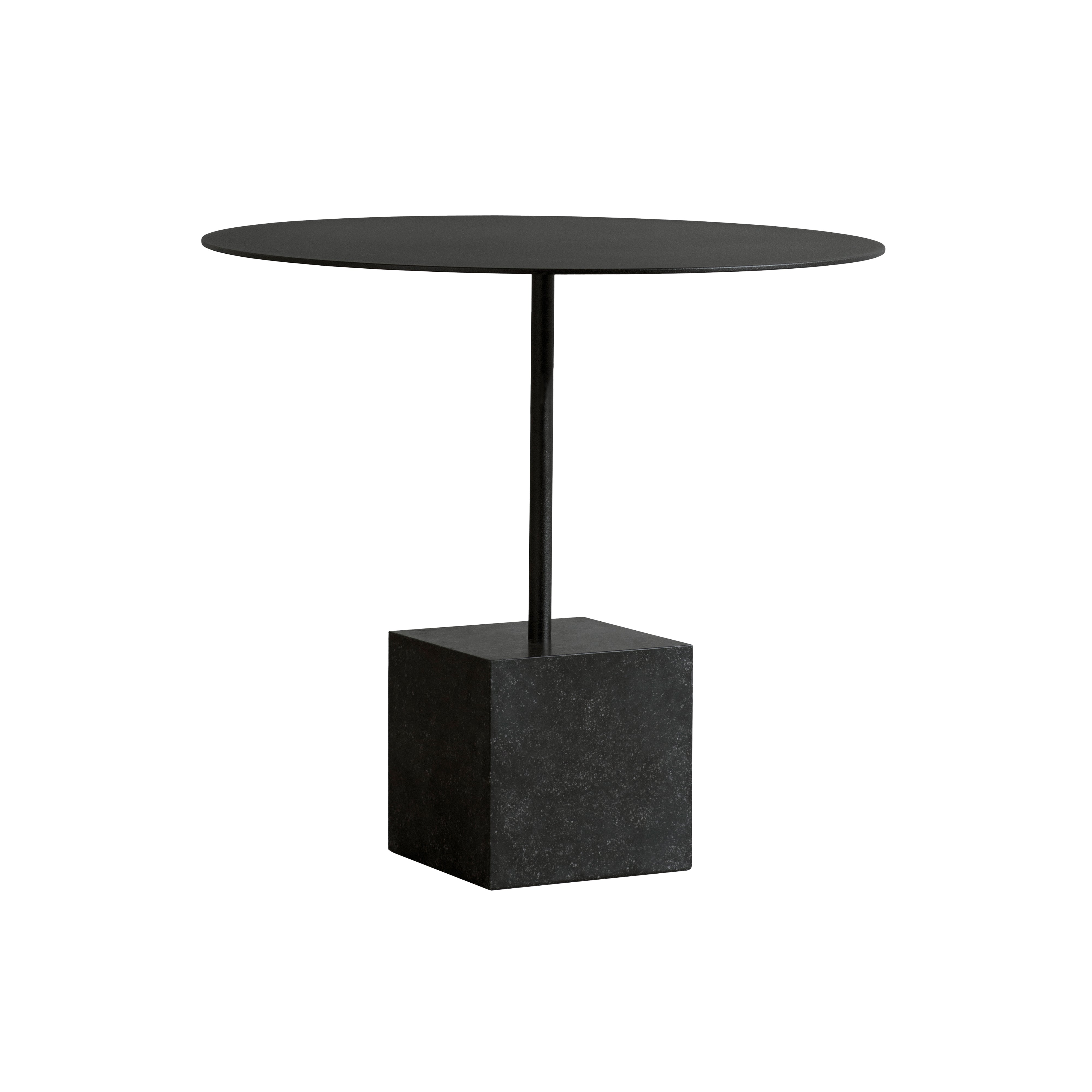 Knockout Lounge Table: Square + High + Black + Black Belgium Blue