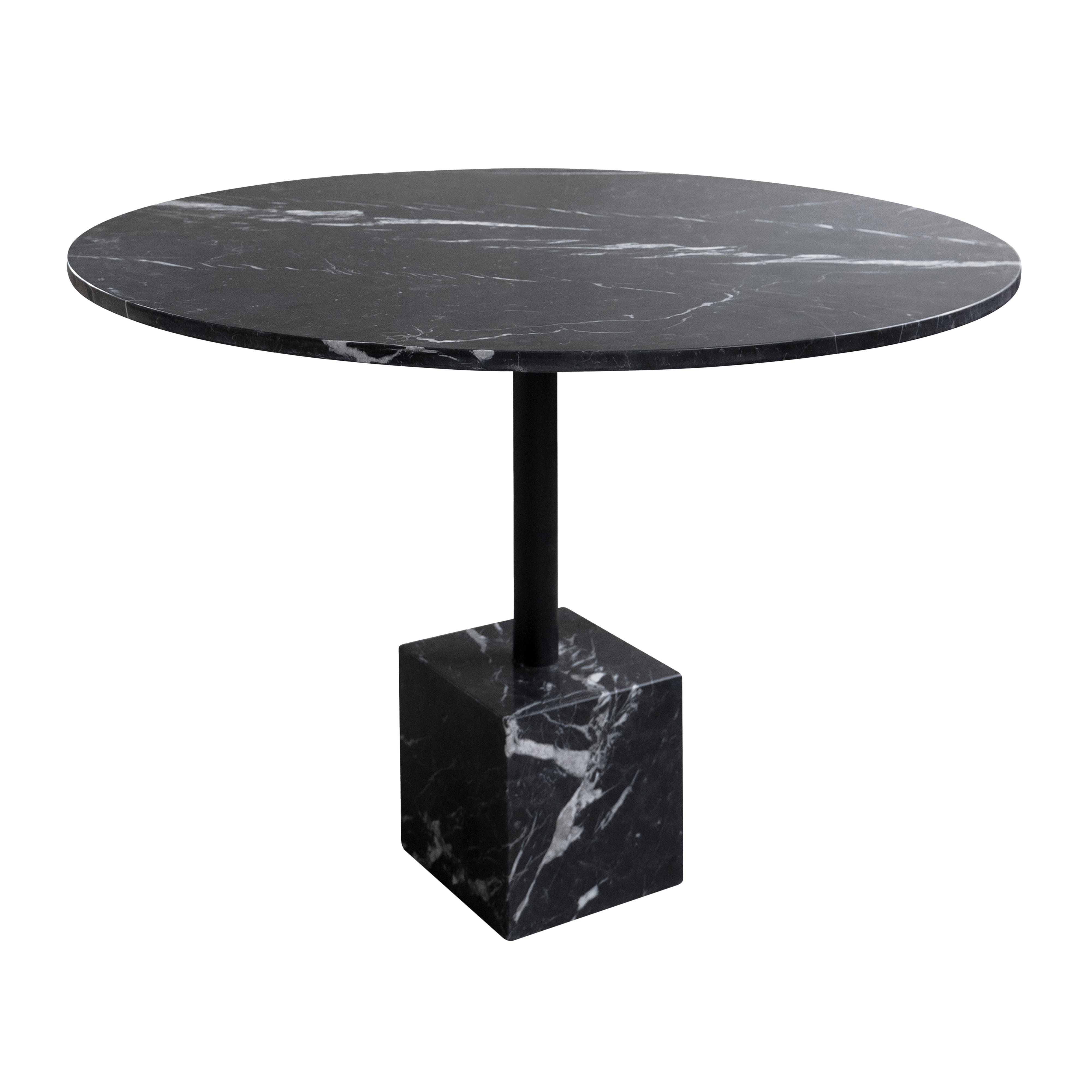 Knockout Dining Table: Black Marble + Black