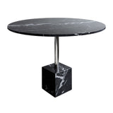 Knockout Dining Table: Black Marble + Chrome