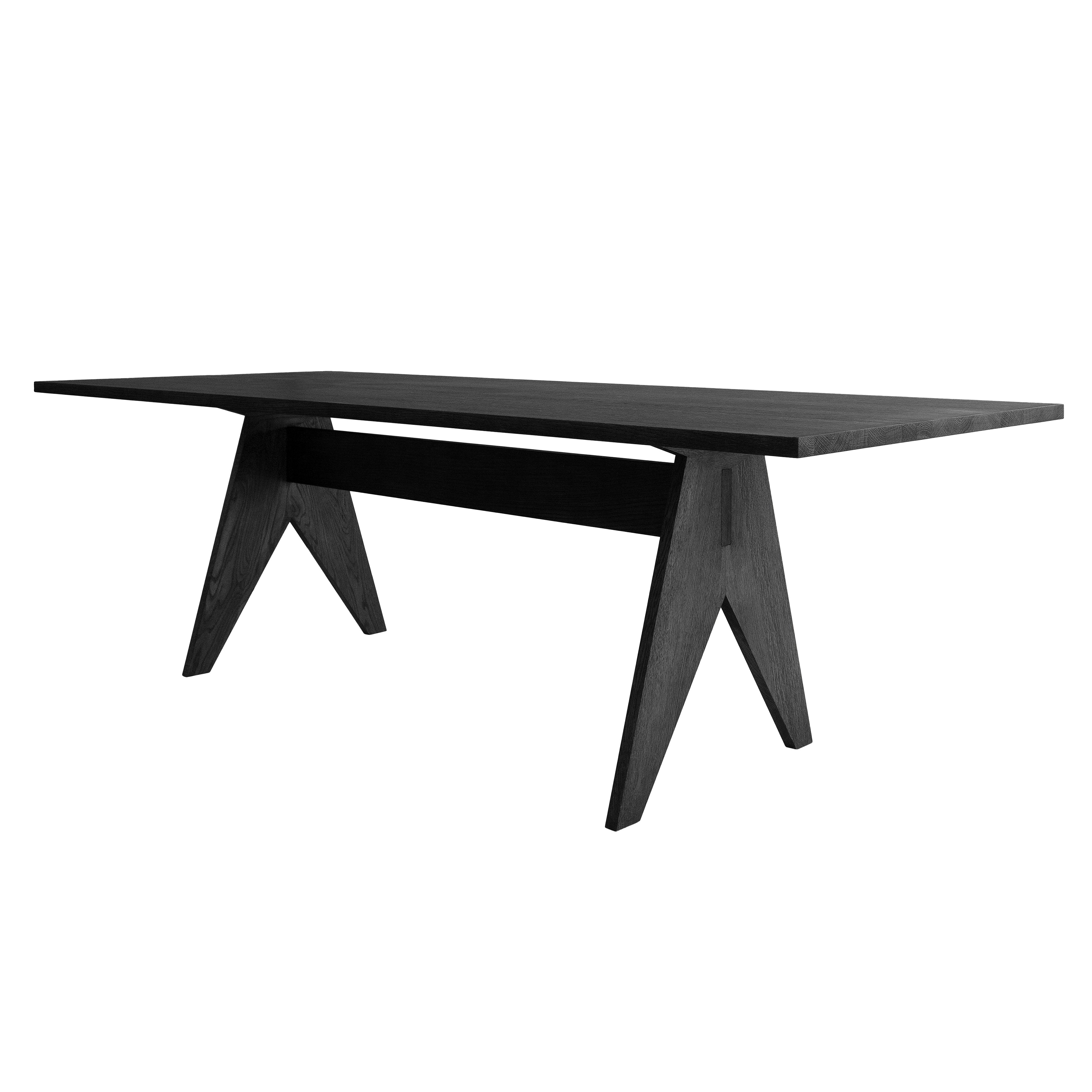 Pose Dining Table: Black Oak + Medium - 98.4