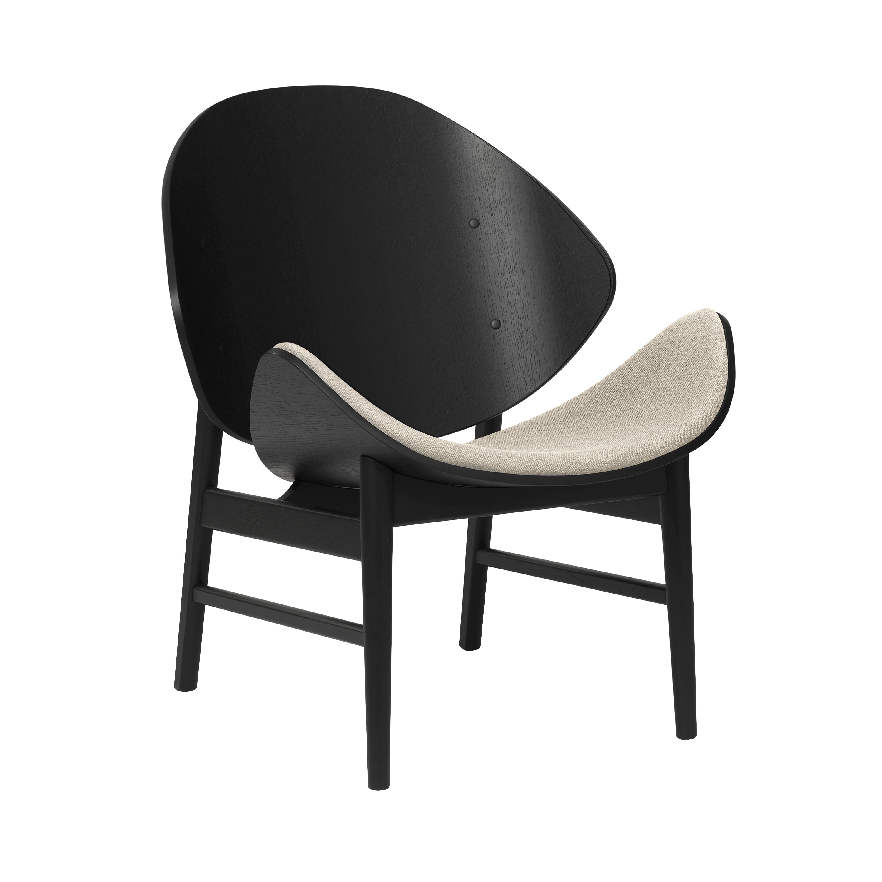 The Orange Lounge Chair: Seat Upholstered + Black Lacquered Oak + Vidar 222