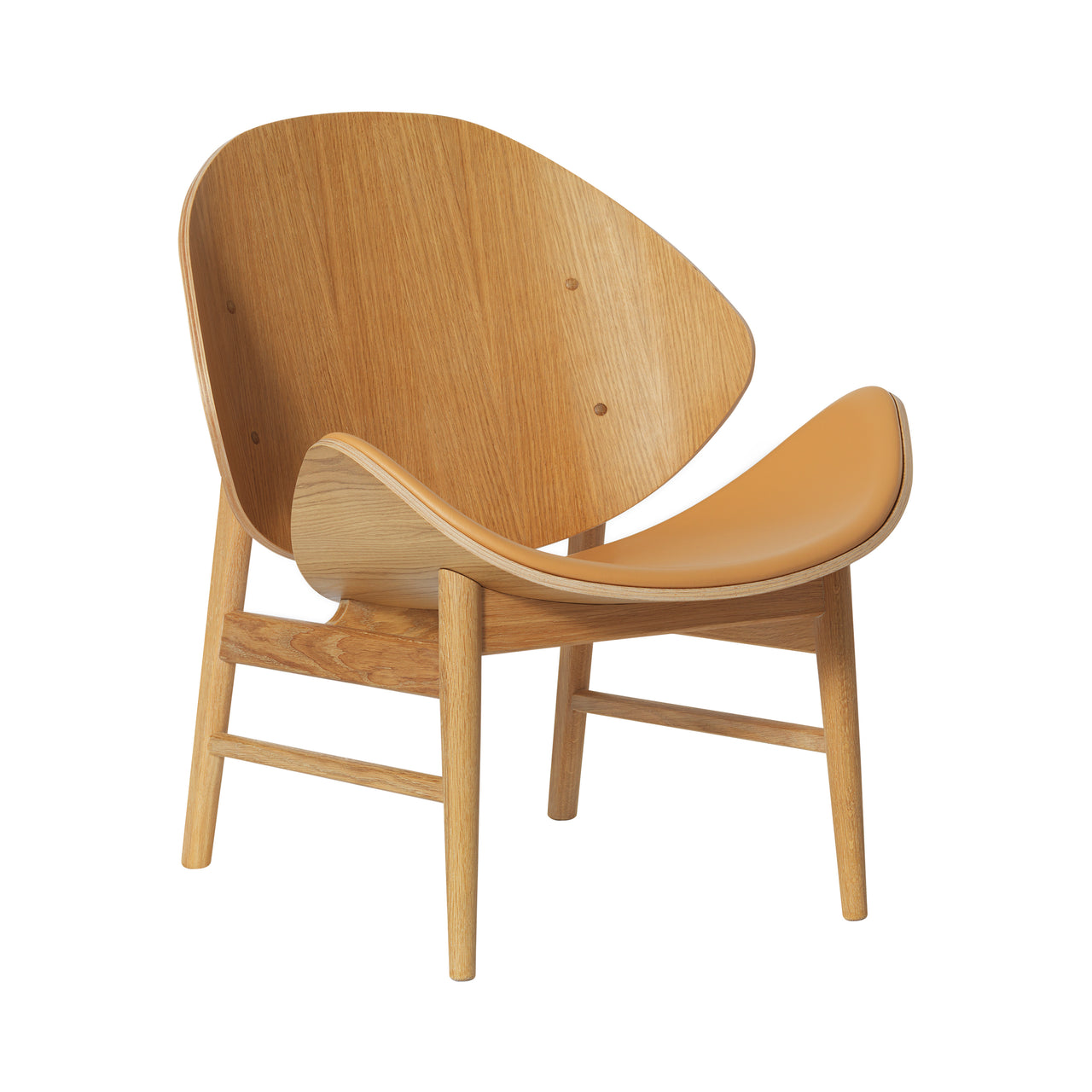 The Orange Lounge Chair: Seat Upholstered + Oiled Oak