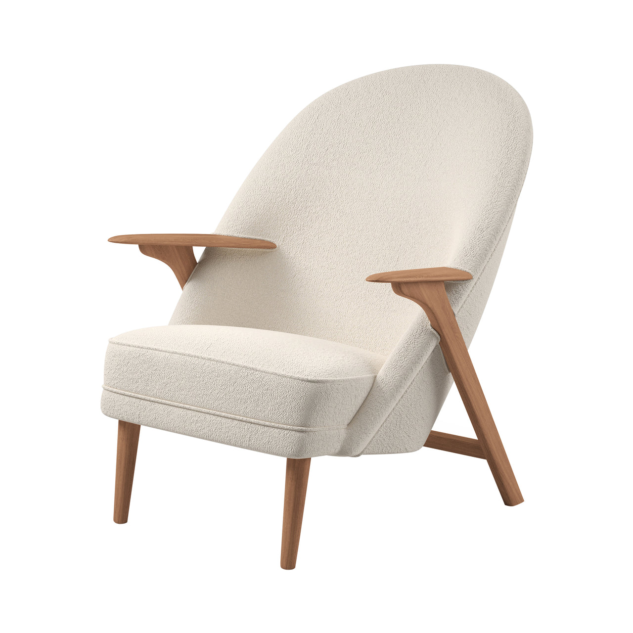 Wingman Lounge Chair: White Oiled Oak