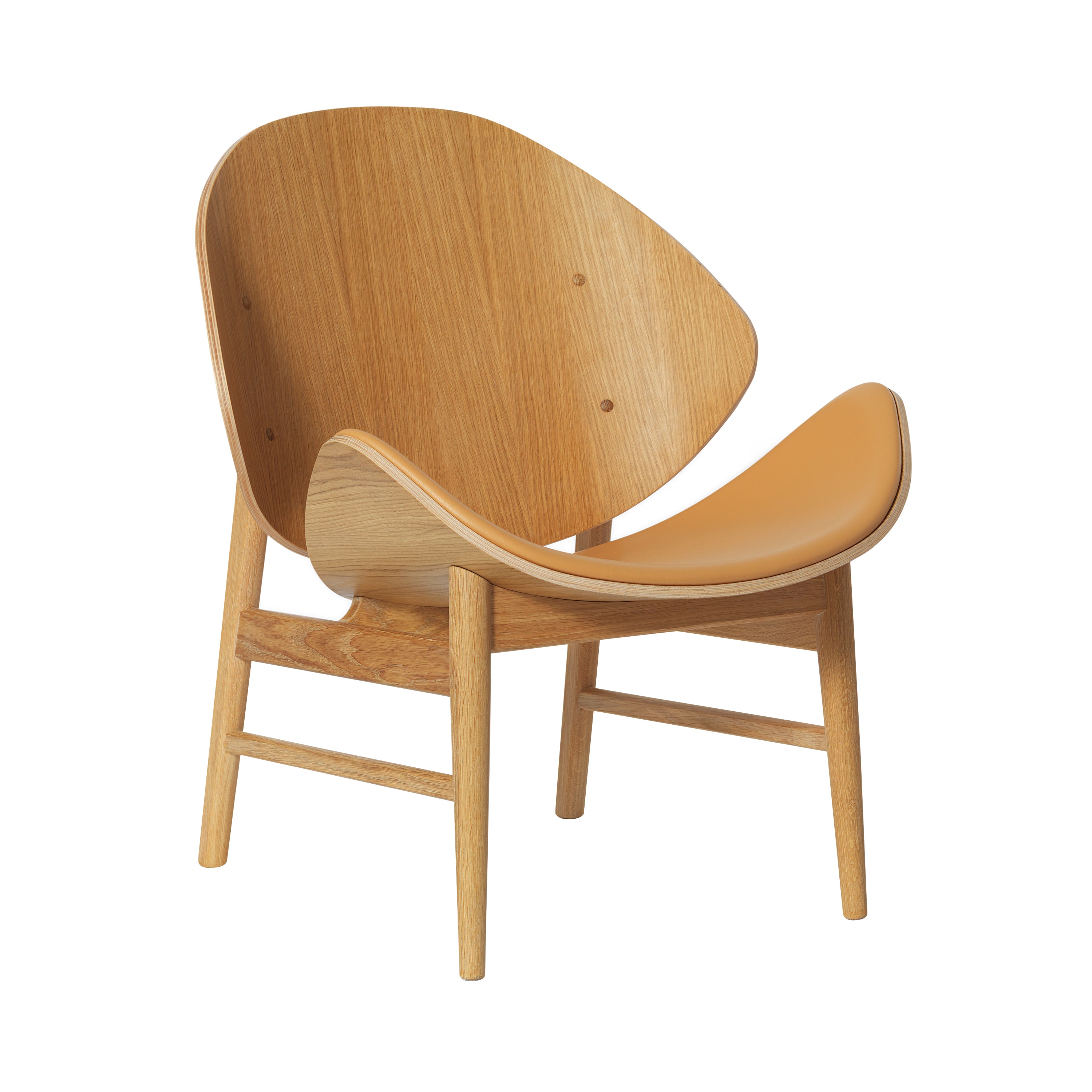 The Orange Lounge Chair: Seat Upholstered + White Oiled Oak