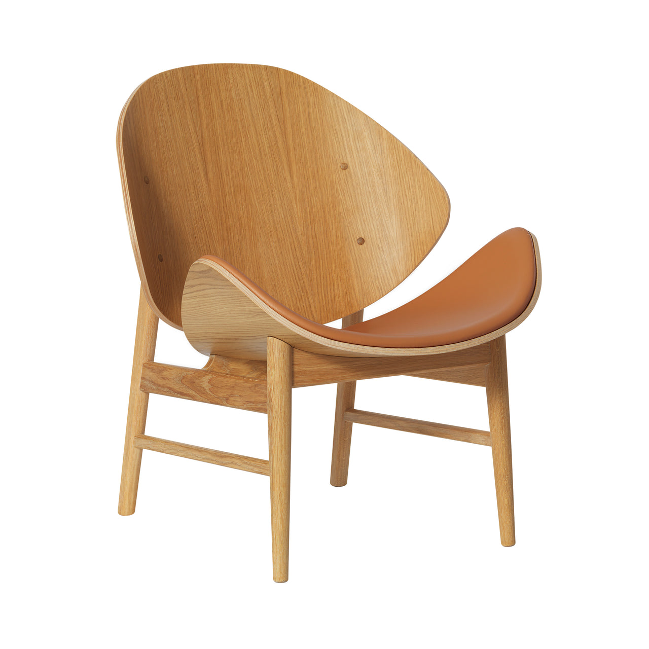 The Orange Lounge Chair: Seat Upholstered + White Oiled Oak 