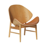 The Orange Lounge Chair: Seat Upholstered + White Oiled Oak + Challenger Cognac