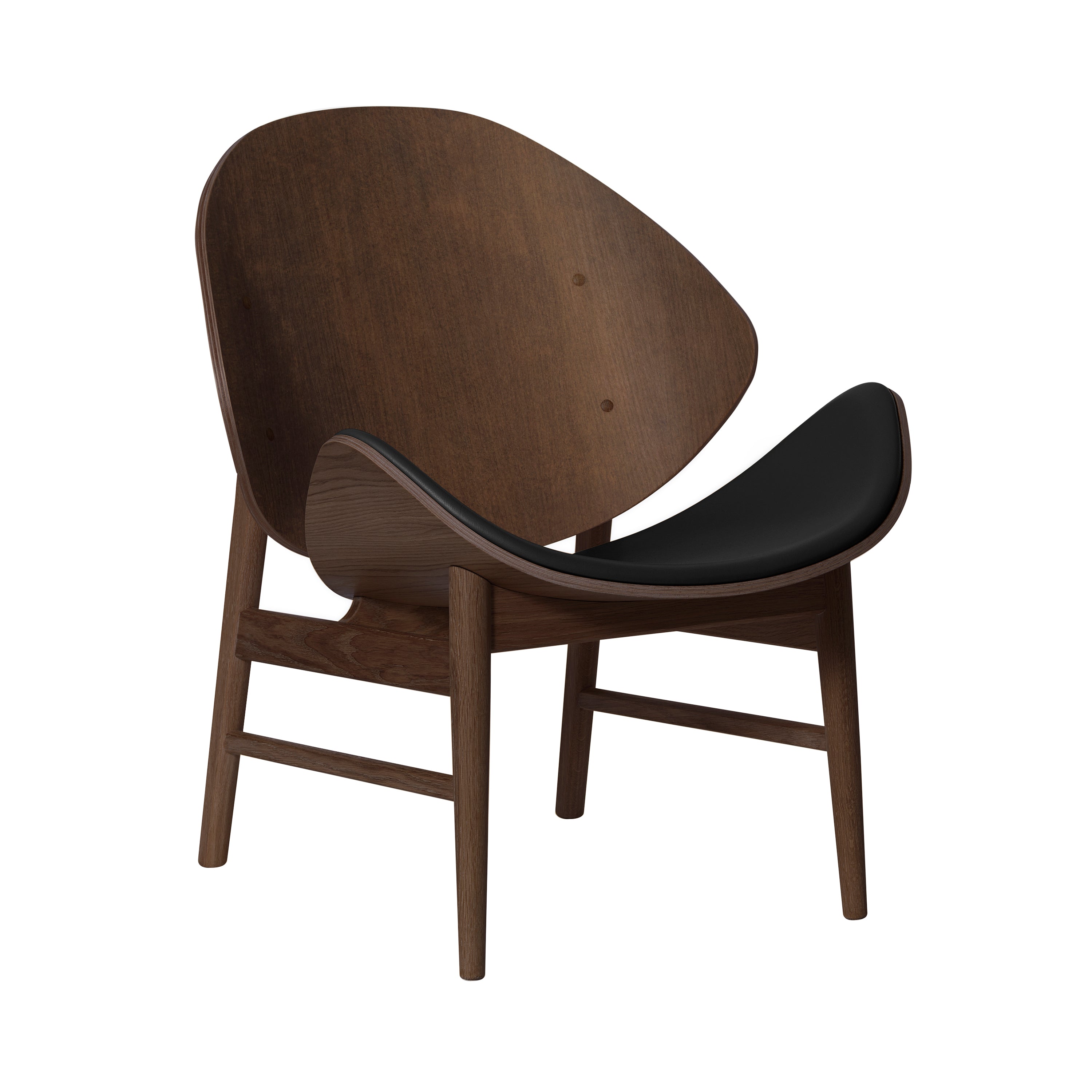 The Orange Lounge Chair: Seat Upholstered + Smoked Oak + Challenger Black