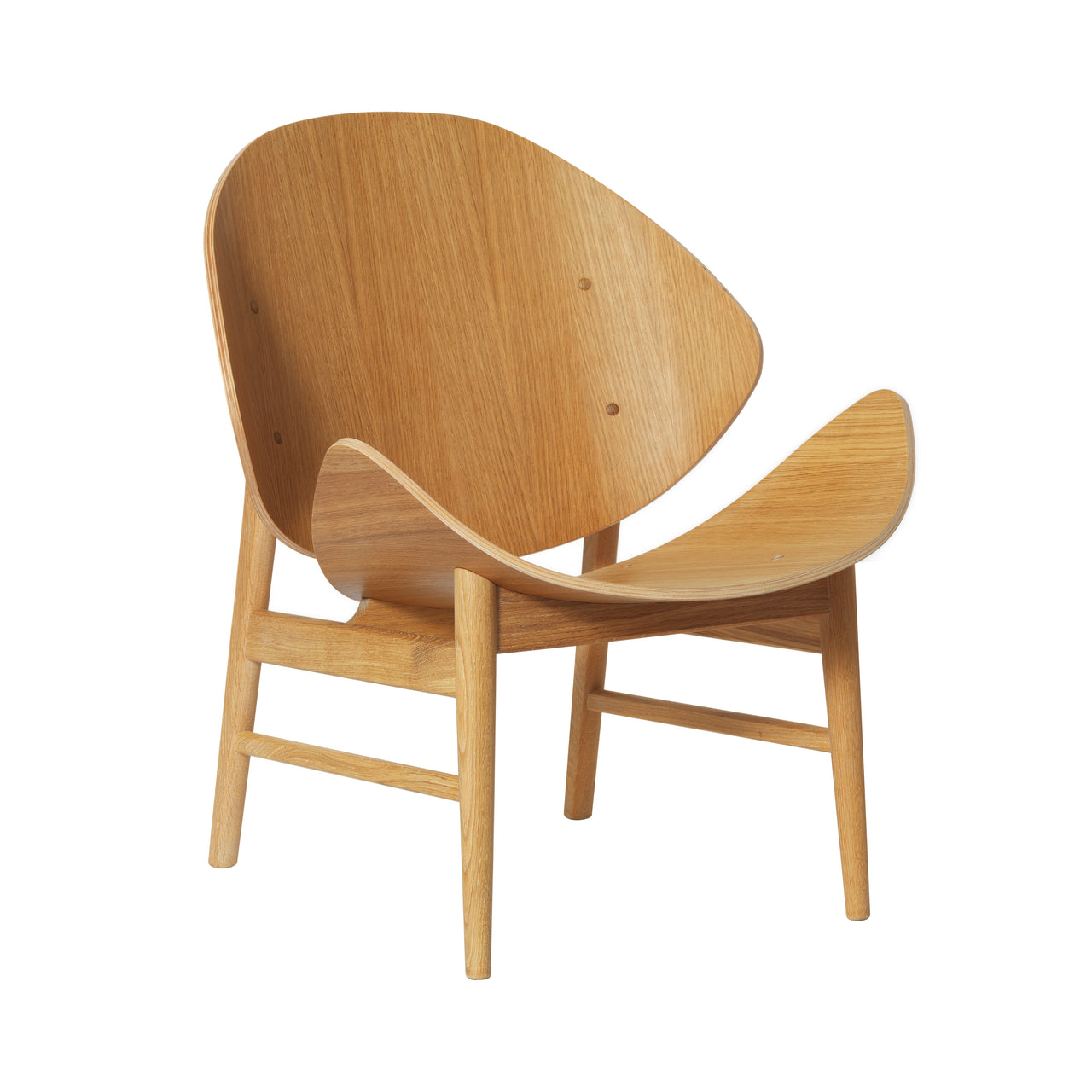 The Orange Lounge Chair: White Oiled Oak