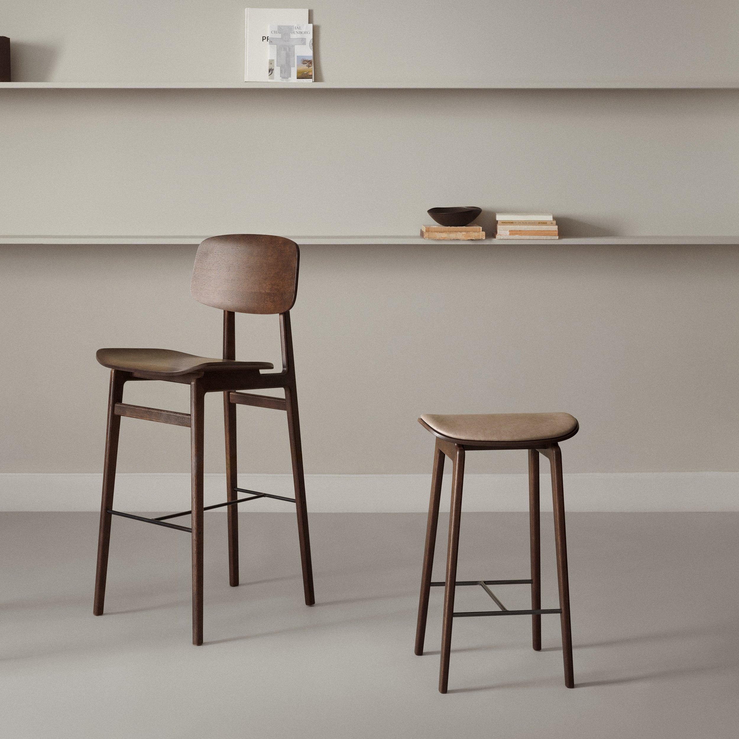 NY11 Bar + Counter Stool: Seat Upholstered
