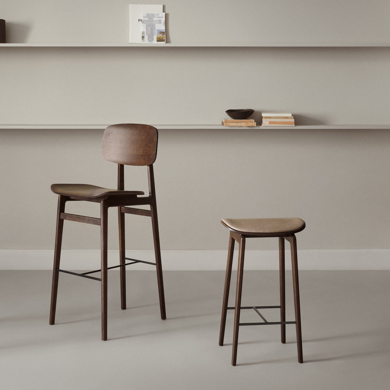 NY11 Bar + Counter Stool: Seat Upholstered