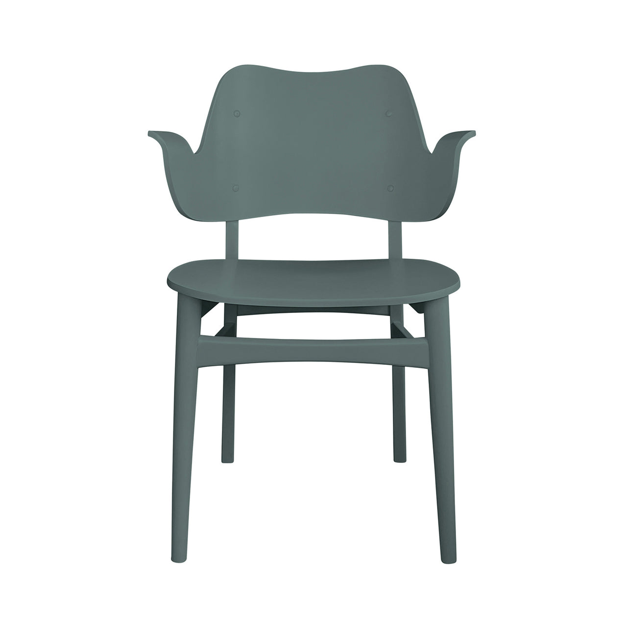 Gesture Dining Chair: Dark Green Lacquered Beech