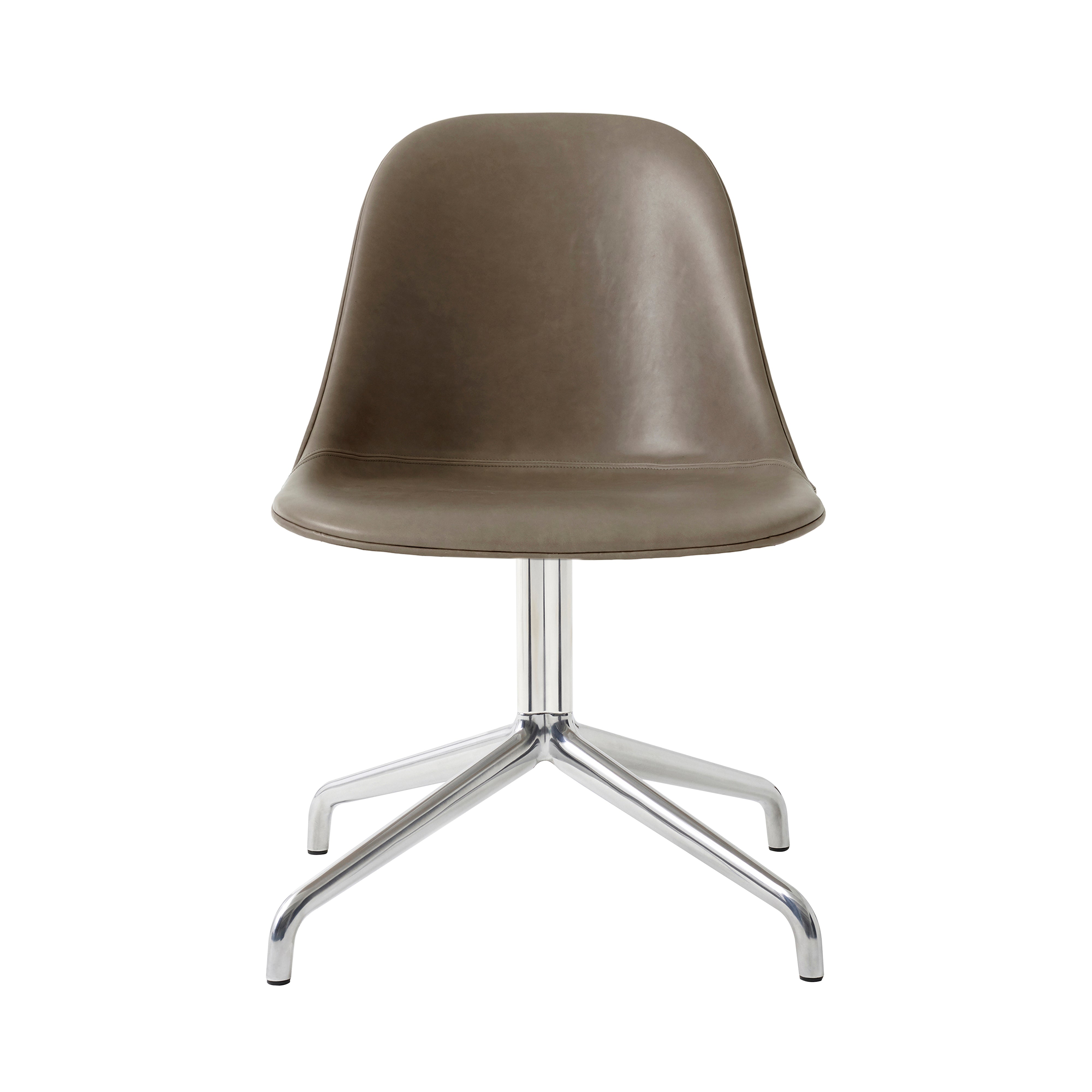 Harbour Swivel Side Chair: Upholstered + Polished Aluminum + Dakar 0311