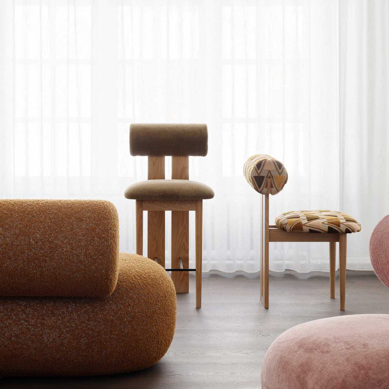 Hippo Bar + Counter Chair: Full Upholstered