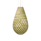 Kōura Pendant Light: XX Large + Bamboo + Lime + White