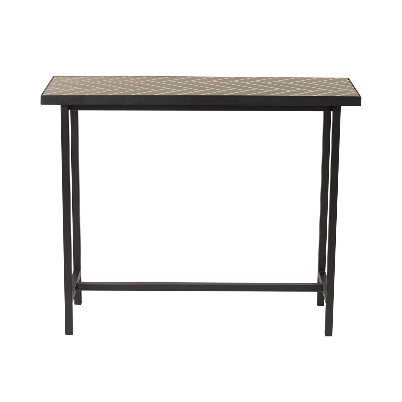 Herringbone Console Table: Warm Concrete
