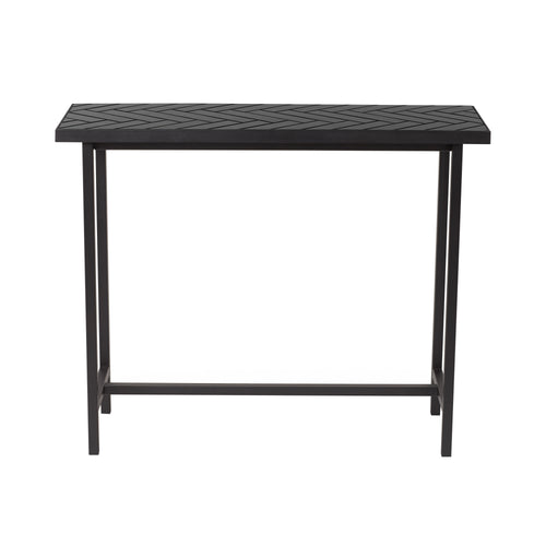 Herringbone Console Table: Black