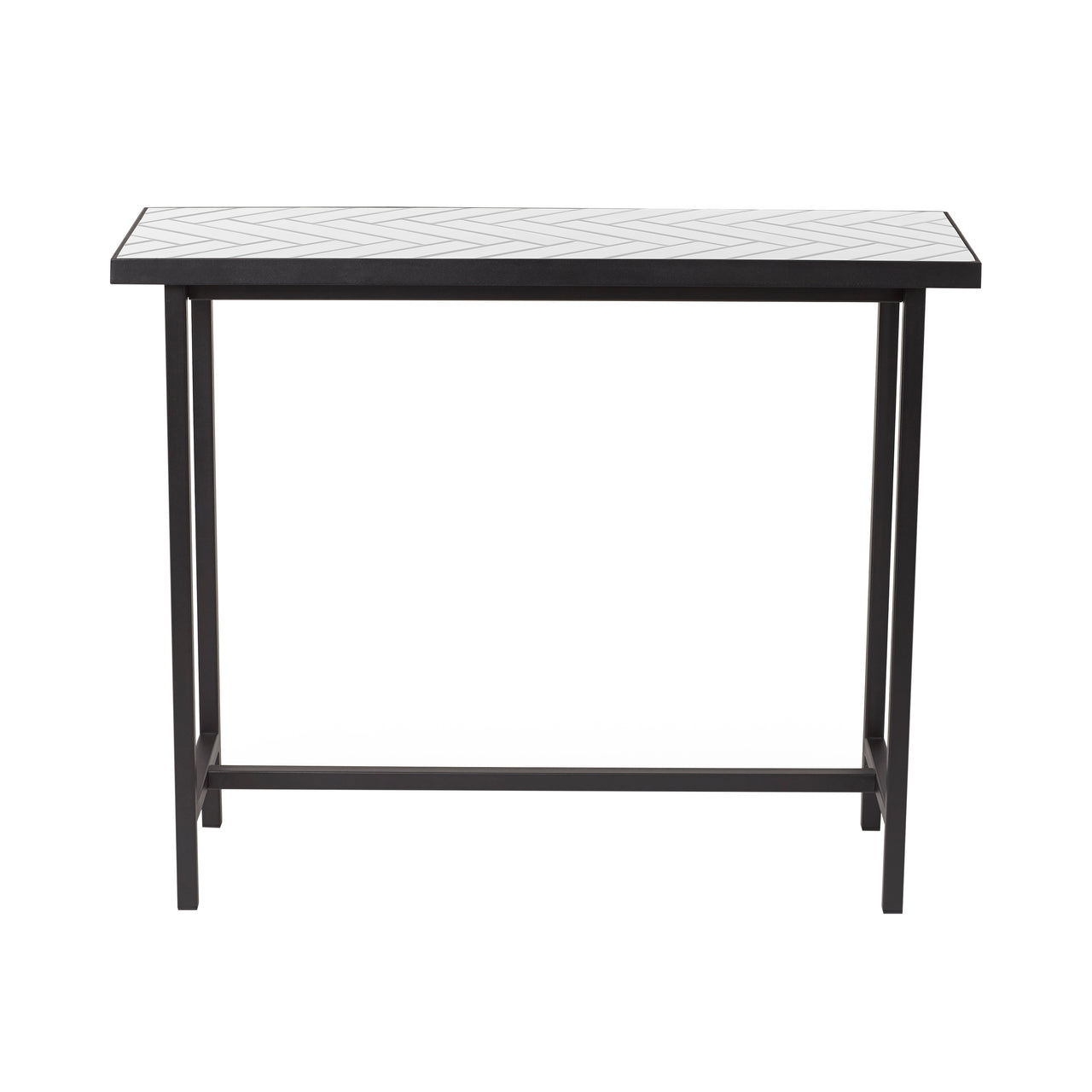 Herringbone Console Table: White