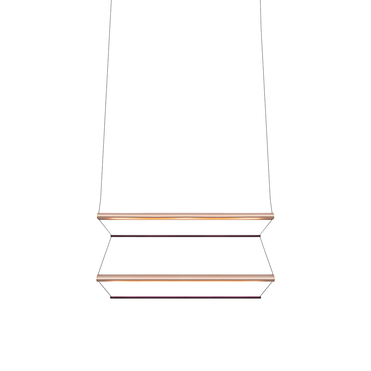 Tier 100 Vertical Pendant Light: 2V + Anodized Copper + Amethyst