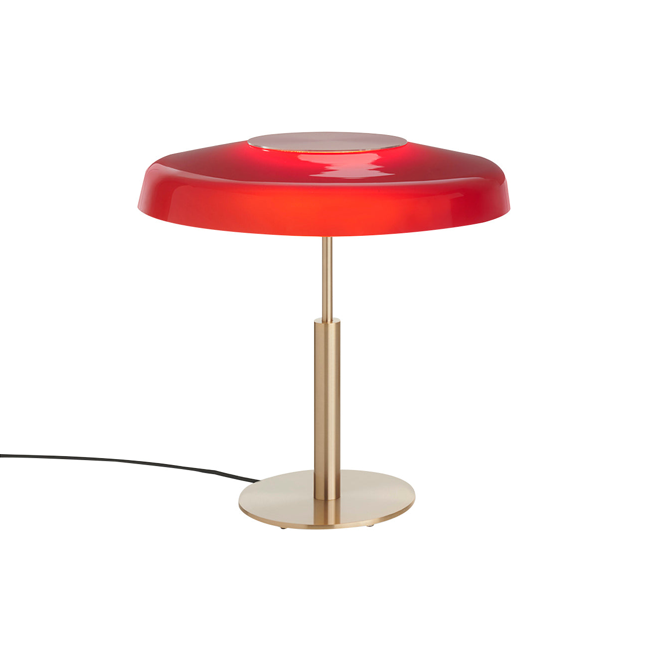 Dora Table Lamp: Satin Gold + Sand-Blasted Red