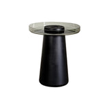 Koba Coffee Table: Round + High + Black Maple