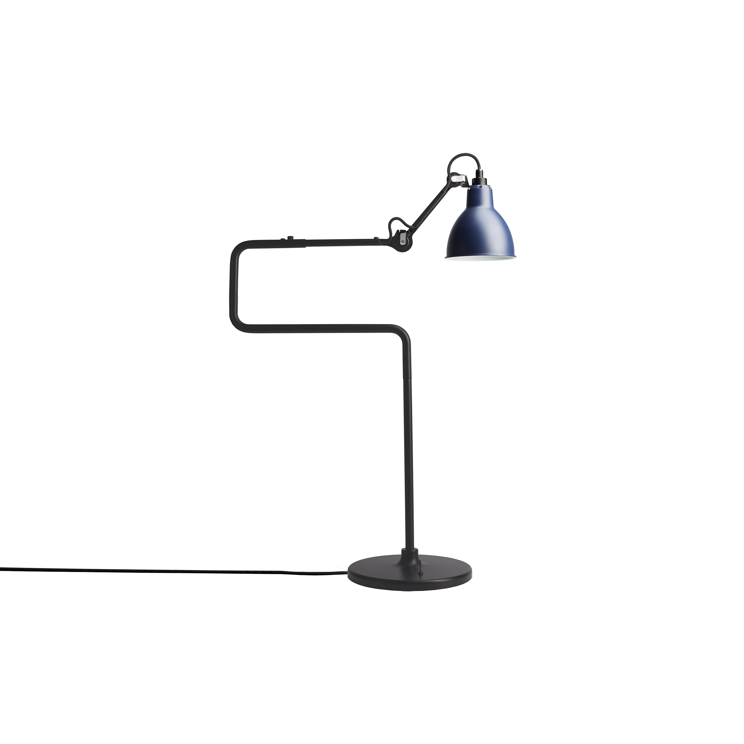 Lampe Gras N° 317 Table Lamp: Blue + Round