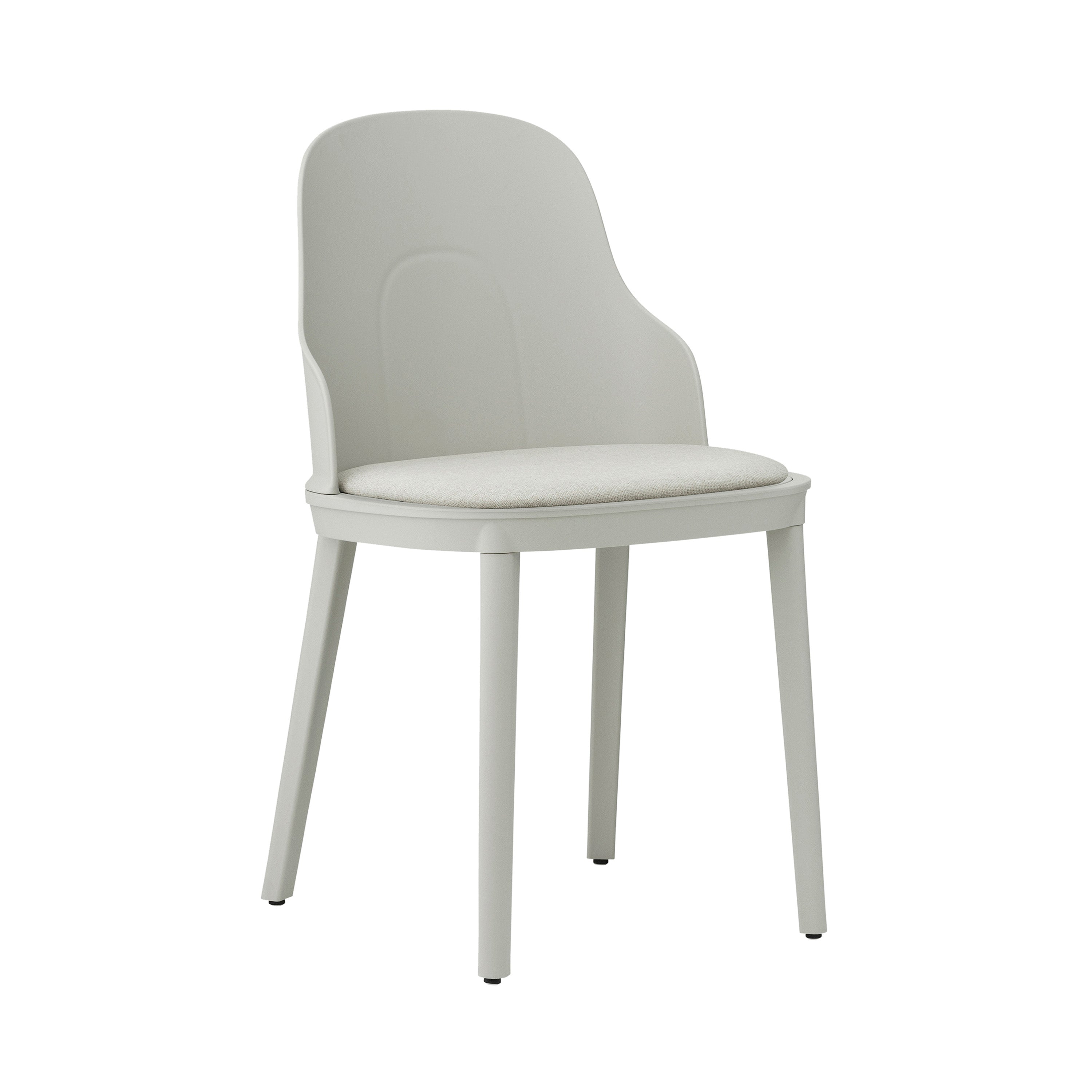 Allez Chair: Upholstered + Warm Grey + Polypropylene + Main Line Flax MLF20