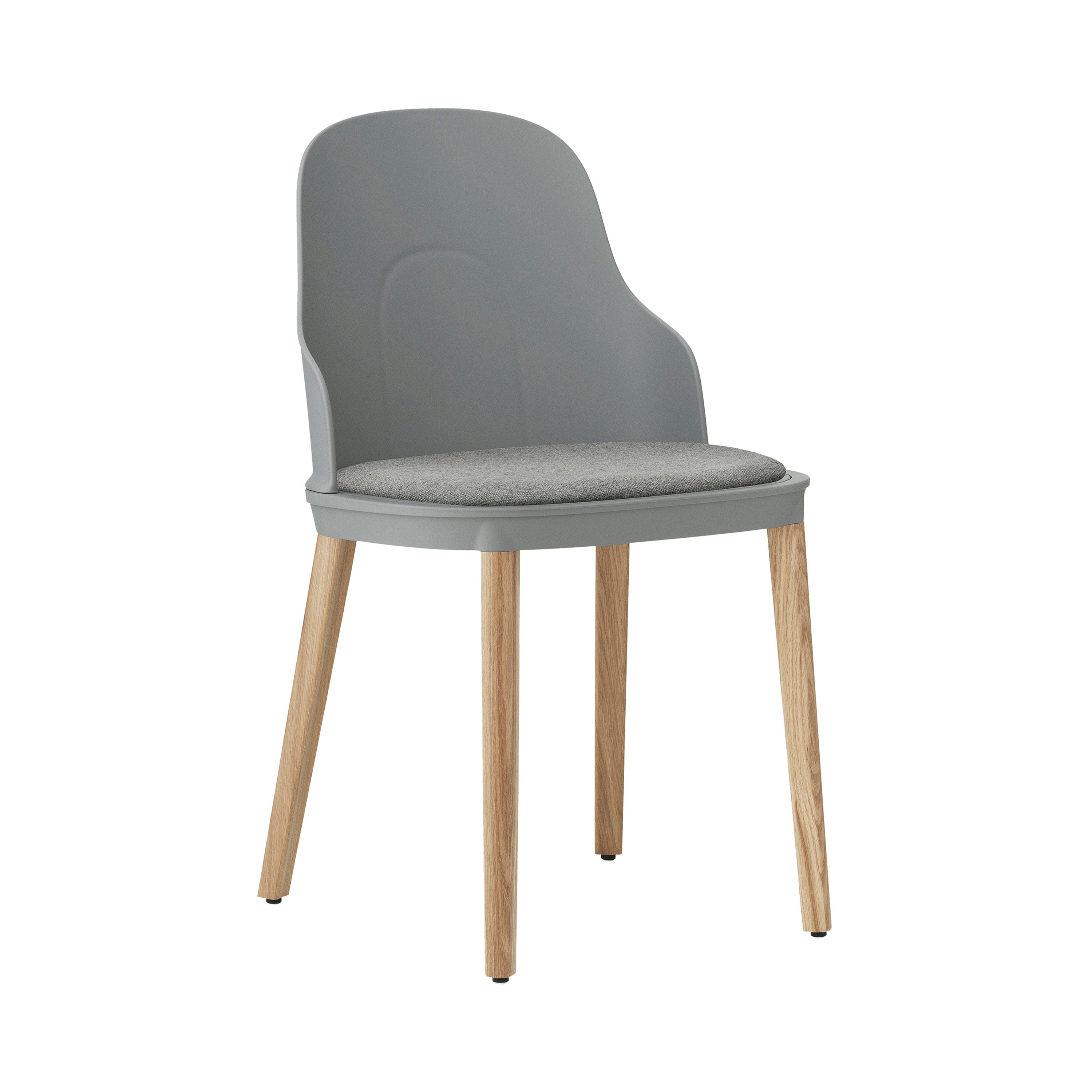 Allez Chair: Upholstered + Grey + Oak