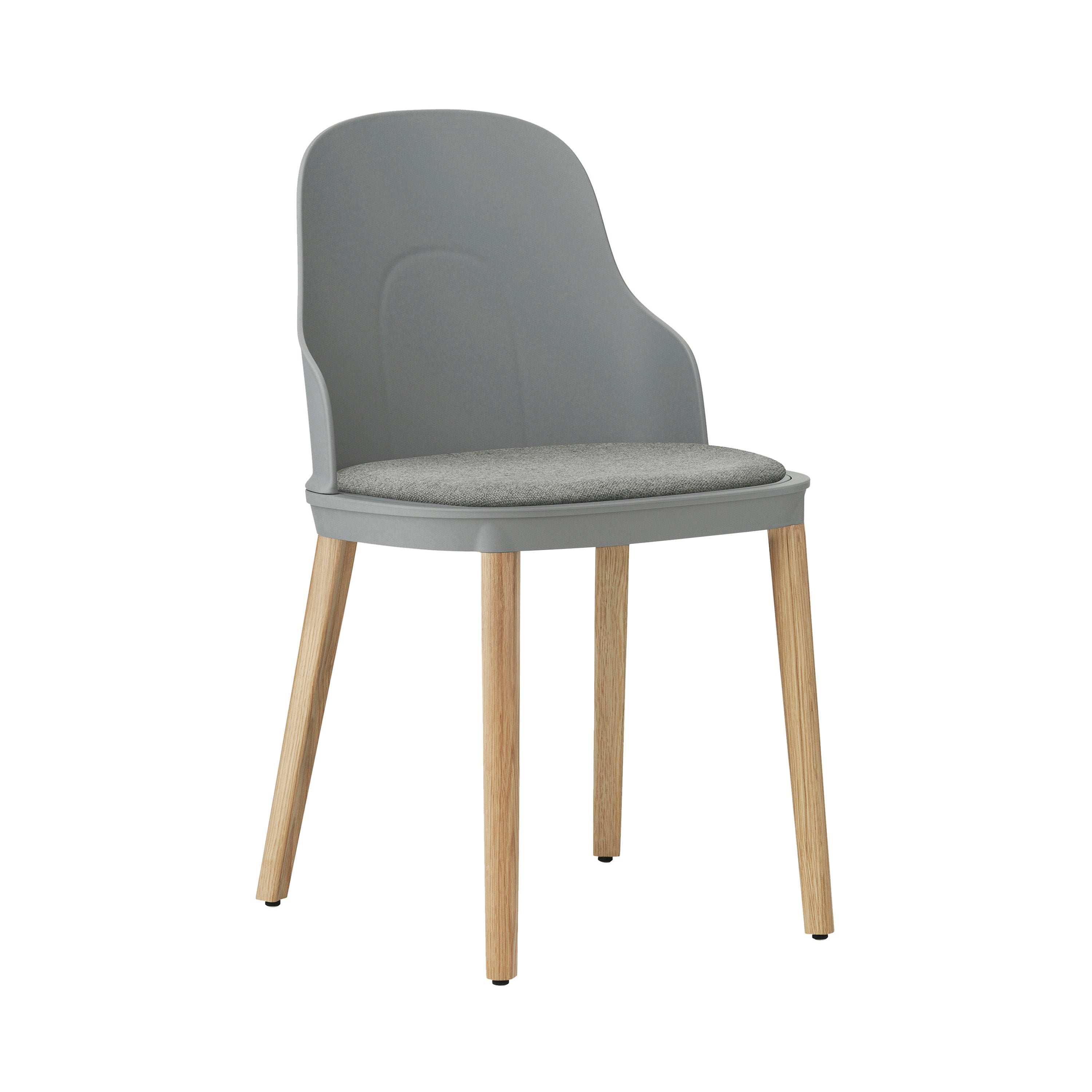 Allez Chair: Upholstered + Grey + Oak + Main Line Flax MLF26