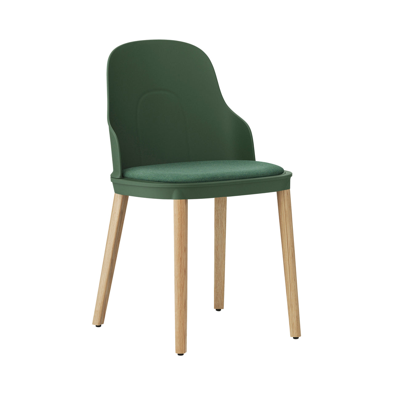 Allez Chair: Upholstered + Park Green + Oak + Main Line Flax MLF29