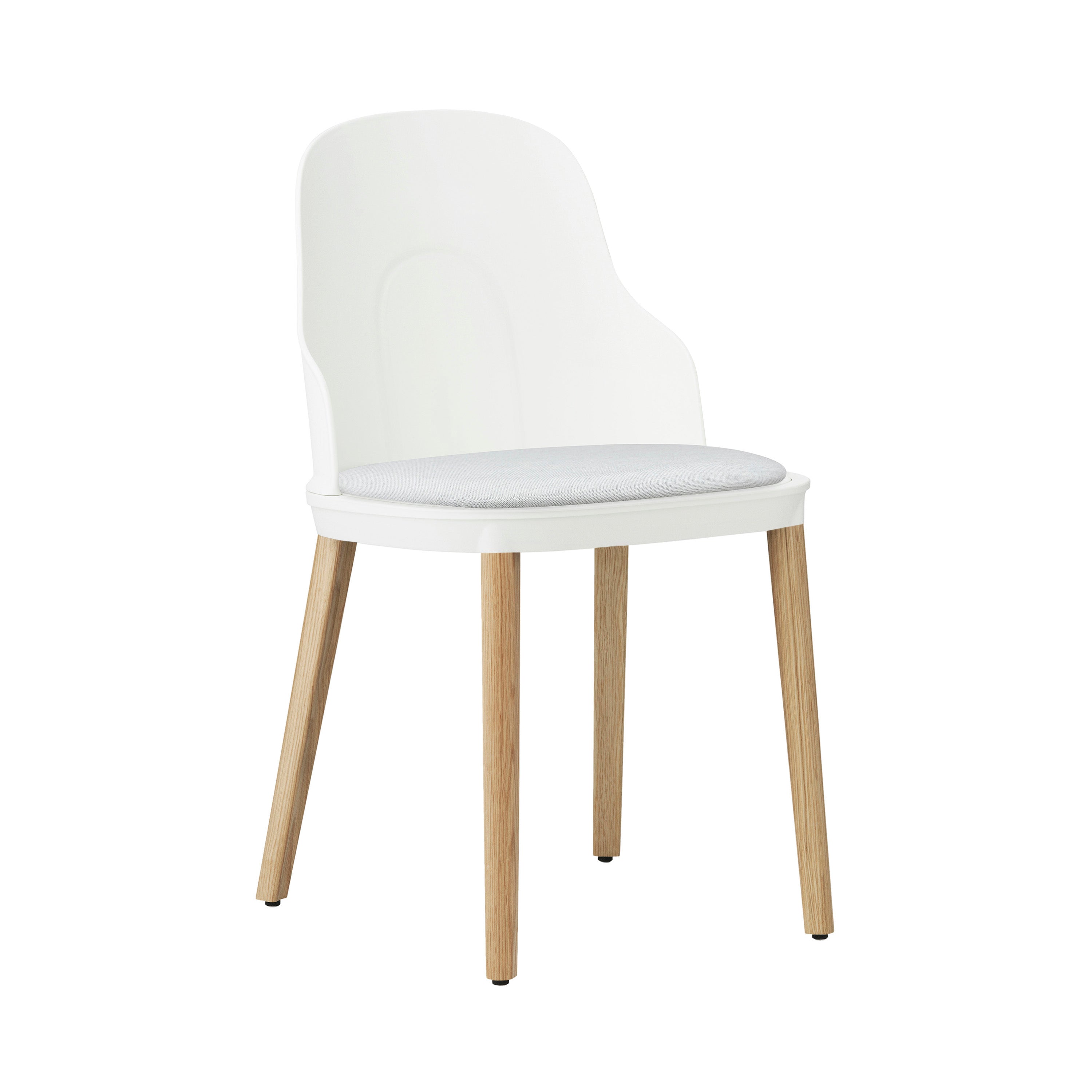 Allez Chair: Upholstered + White + Oak + Canvas SJA 3705