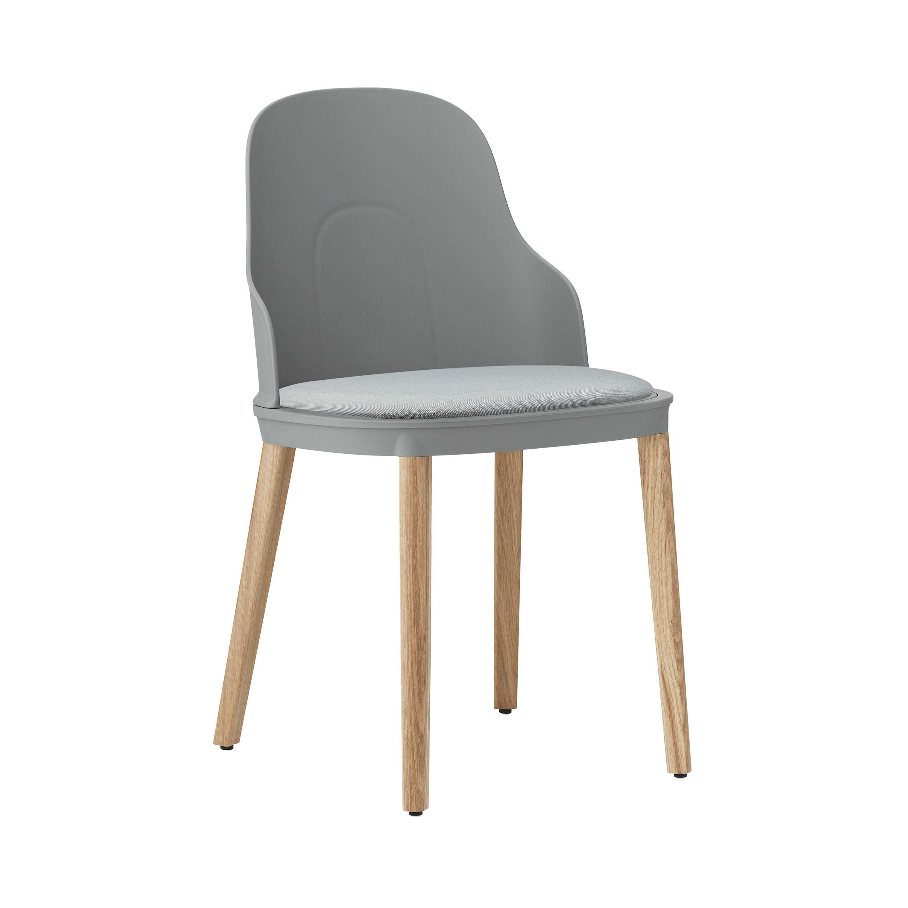 Allez Chair: Upholstered + Grey + Oak