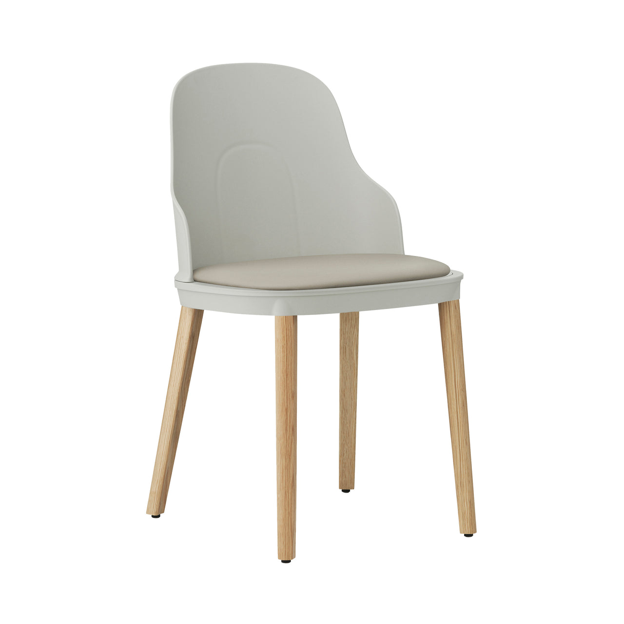 Allez Chair: Upholstered + Warm Grey + Oak + Ultra Leather 41584