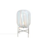 Oda Table Lamp: White + Light Blue + Galvanized