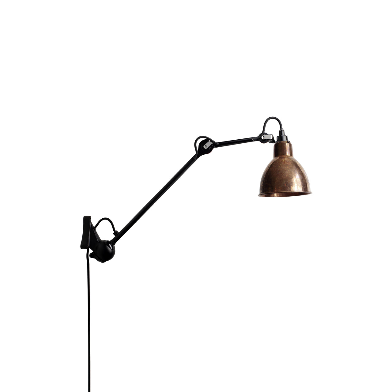 Lampe Gras N°222 Lamp: Raw Copper + Round
