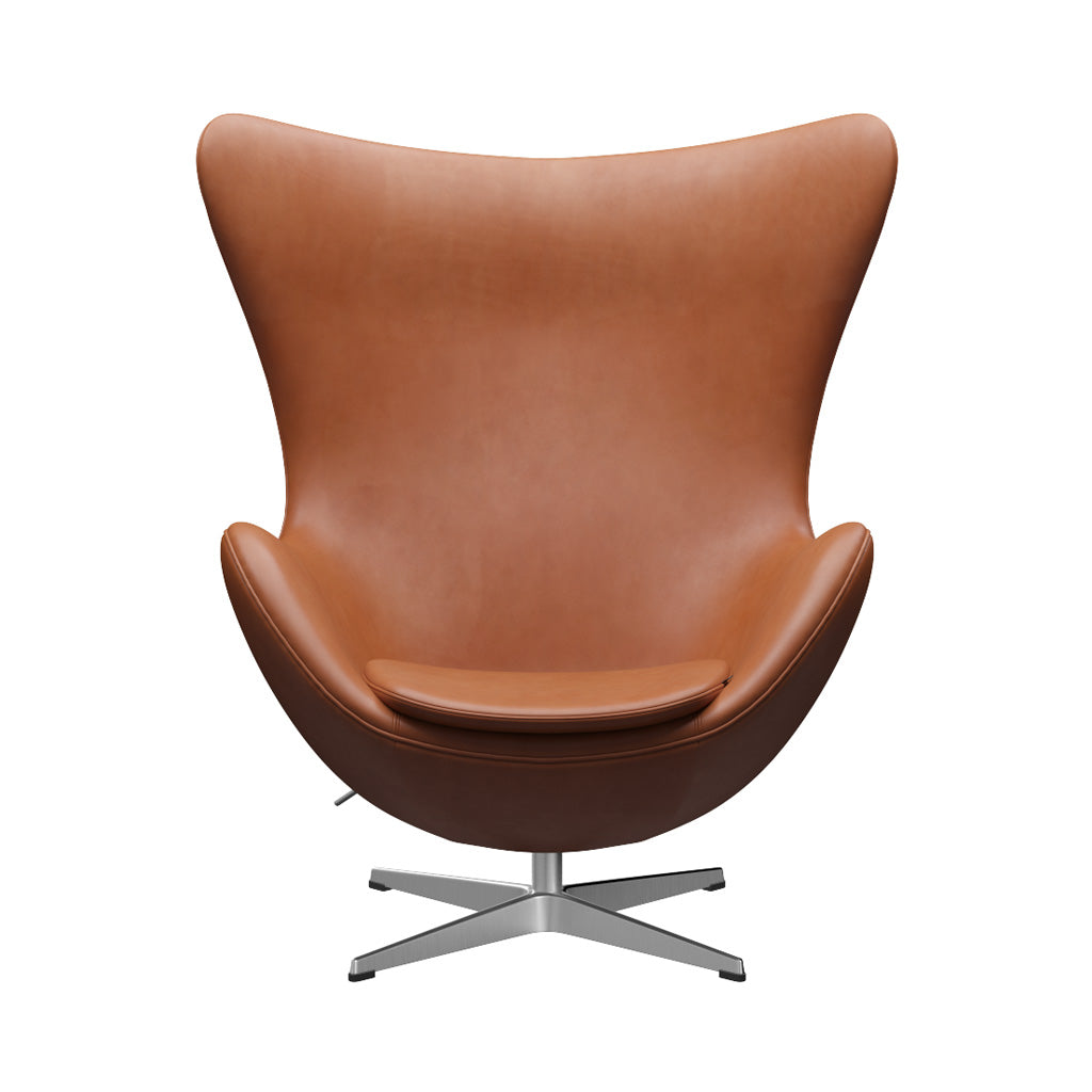 Egg Footstool: Without Return Mechanism + Brushed Aluminum