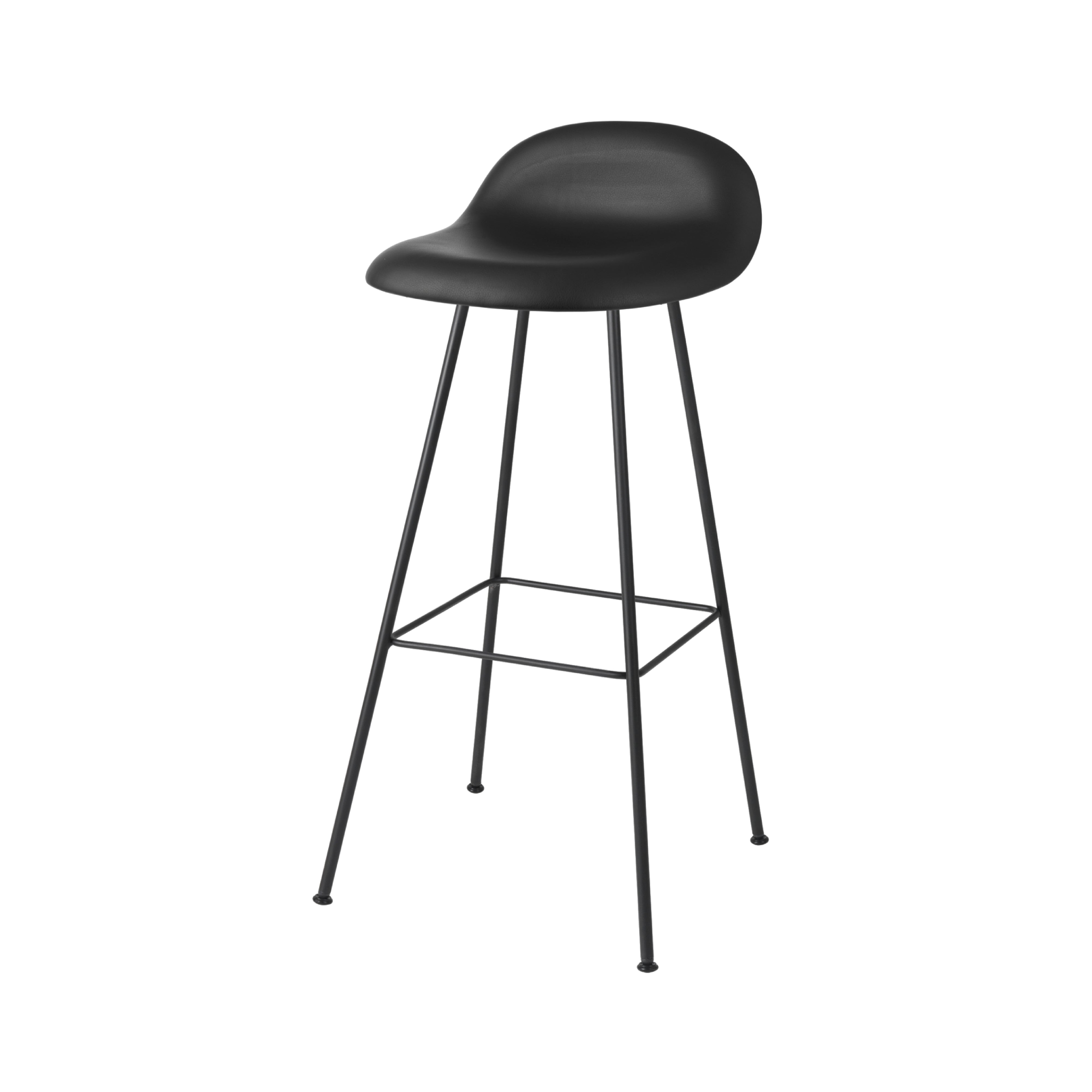 3D Bar Stool: Center Base + Front Upholstery + Black Stained Beech