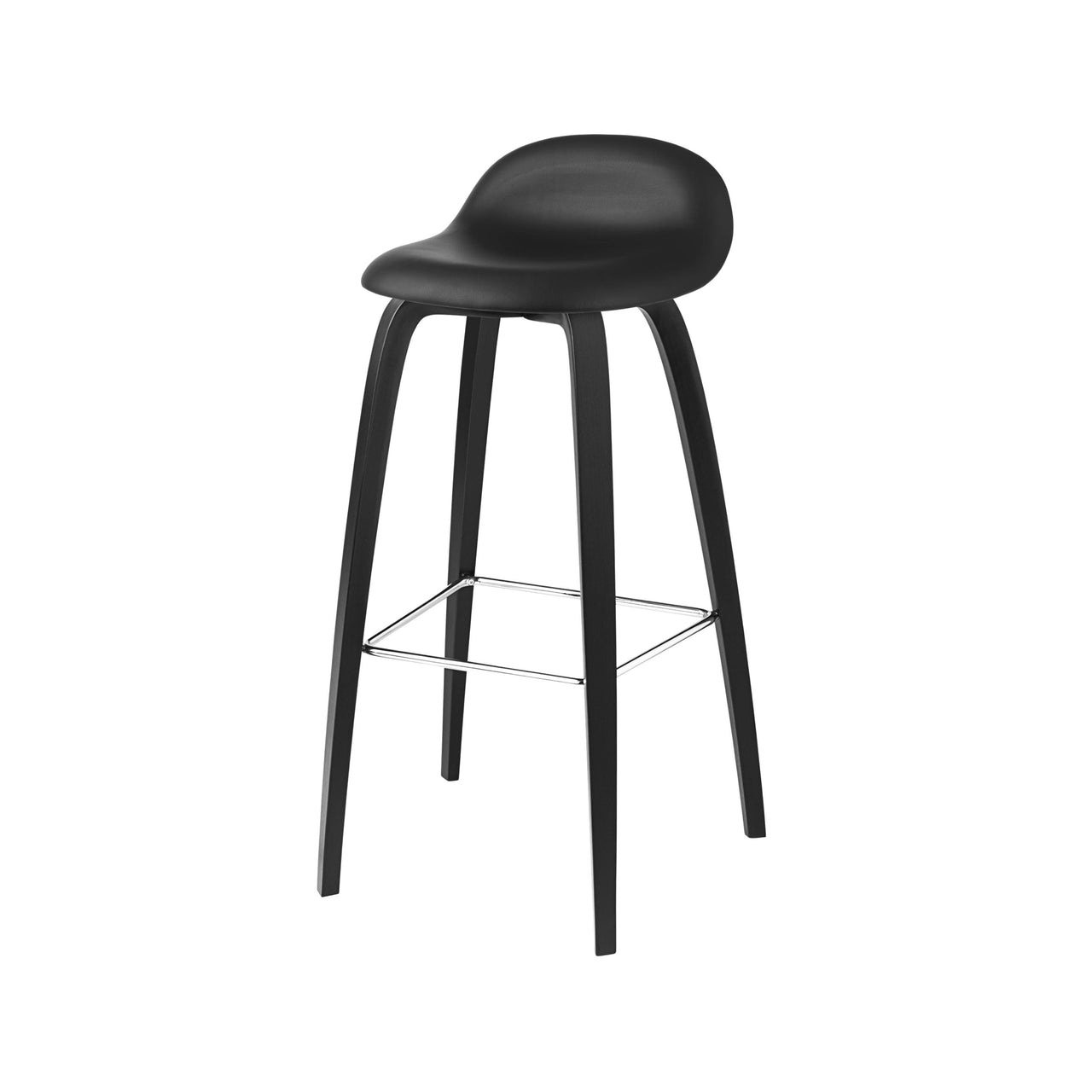 3D Bar + Counter Stool: Wood Base + Full Upholstery + Counter + Black Stained Beech