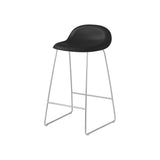 3D Bar + Counter Stool: Sledge Base + Plastic Shell + Counter + Black Semi Matt + Chrome + Plastic Glides