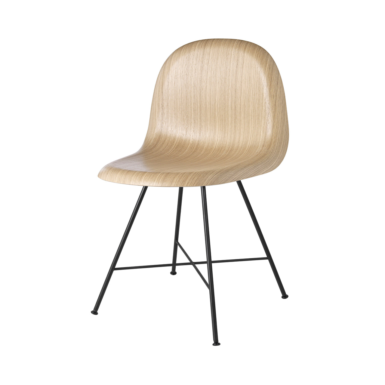 3D Dining Chair: Center Base + Oak
