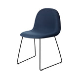 3D Dining Wood Chair: Sledge Base + Front Upholstery + Oak + Black Semi Matt
