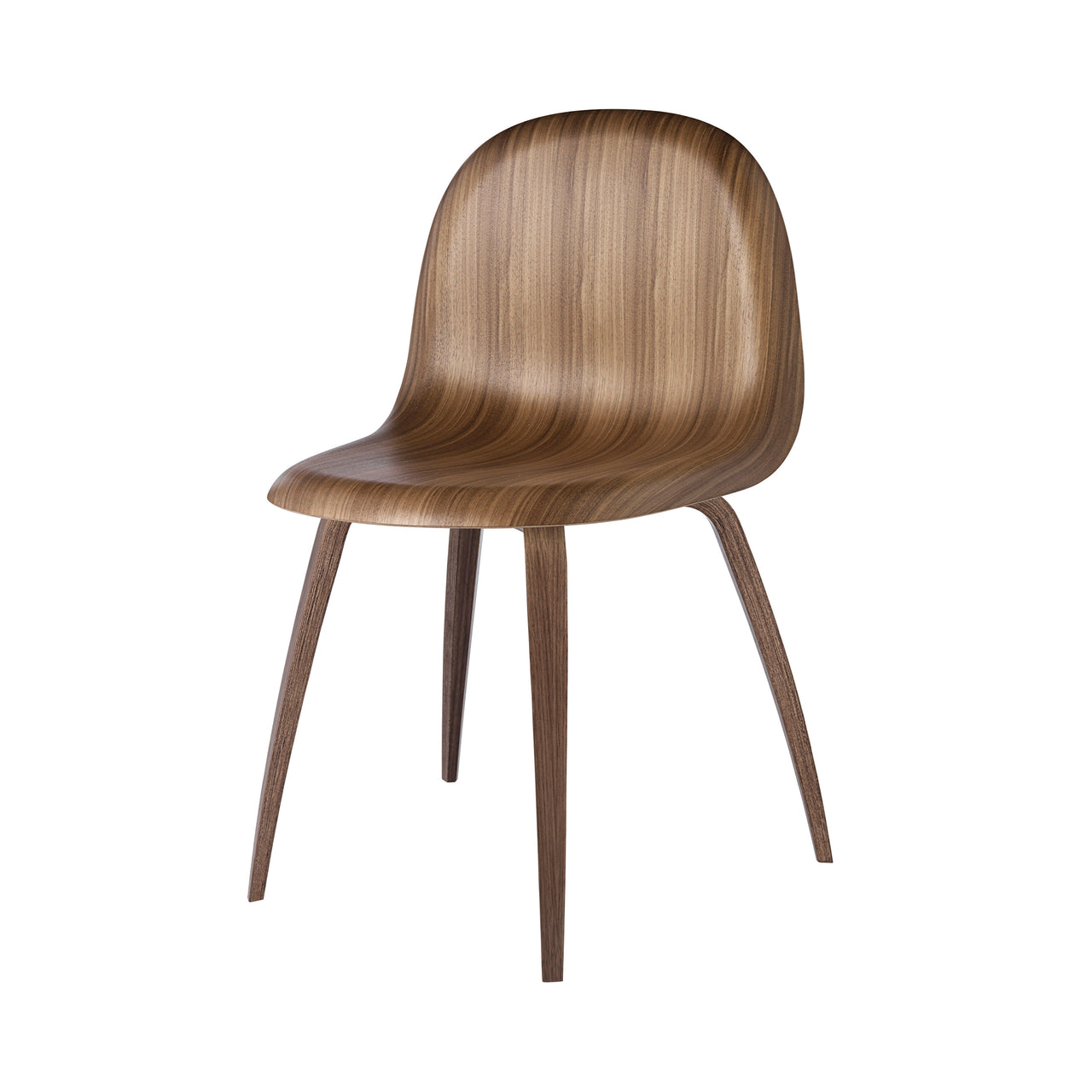 3D Dining Chair: Wood Base + American Walnut