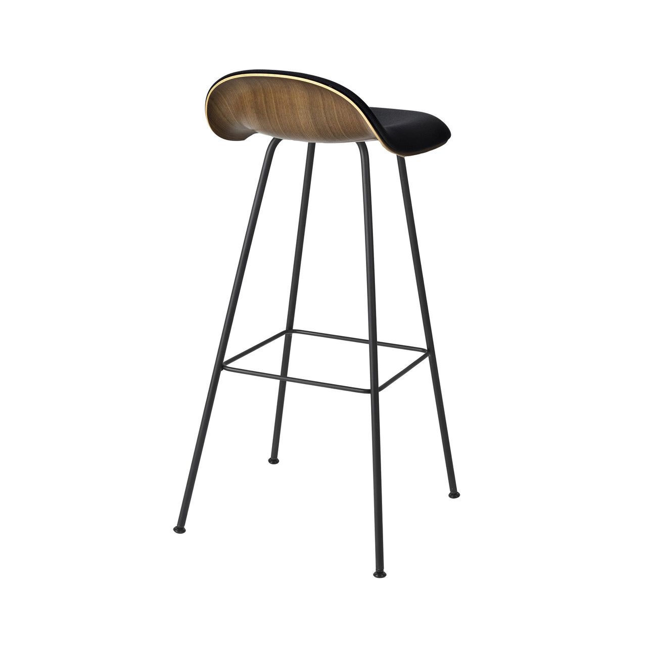 3D Counter Stool Center Base: Front Upholstery + American Walnut