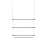 Tier 100 Vertical Pendant Light: 3V + Anodized Gold + Amethyst