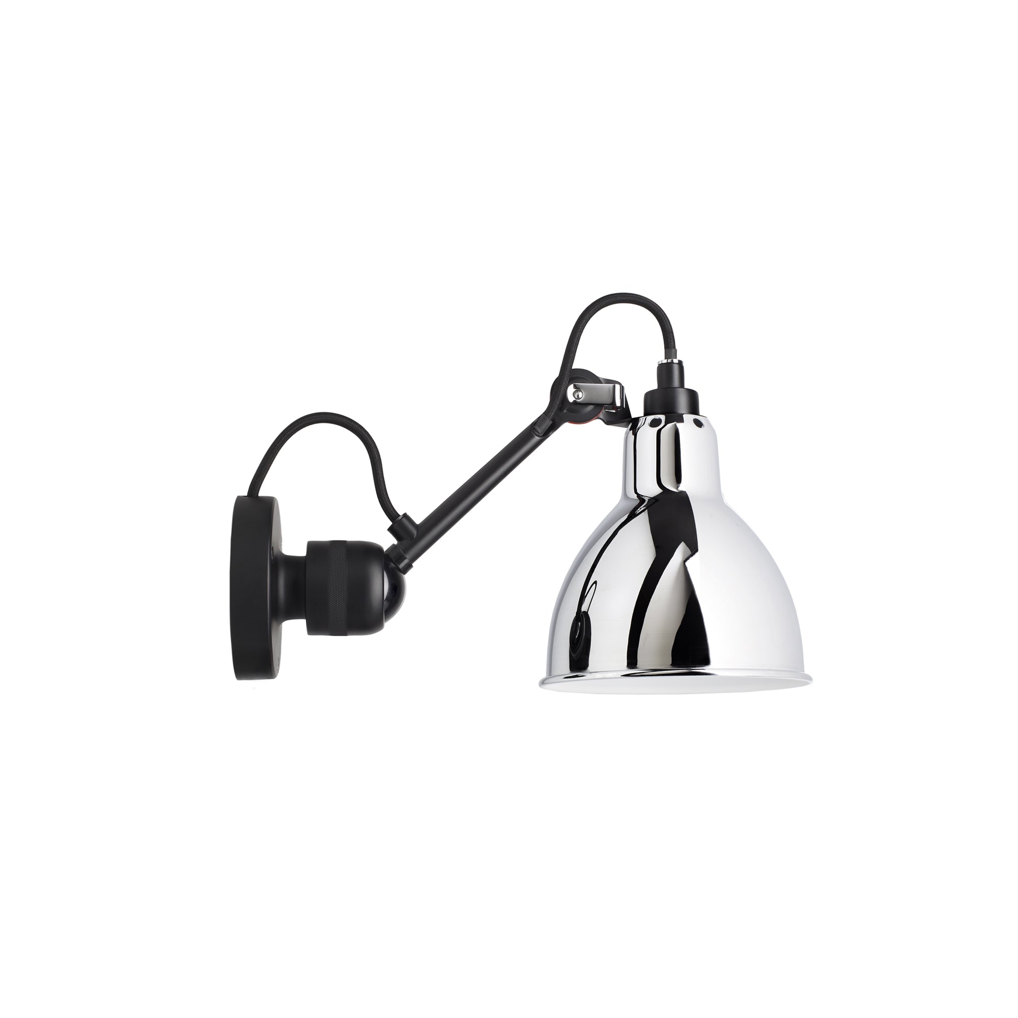 Lampe Gras N°304 Lamp: Black + Chrome + Round