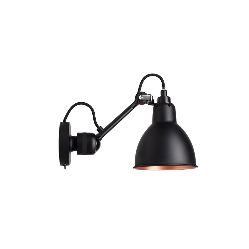 Lampe Gras N°304 Lamp with Switch: Black + Black + Copper + Round