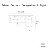 Edward Sectional Sofa: Compostion 2 + Right